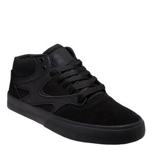 DC Kalis Vulc Mid Mens Black Leather Skate Shoes ADYS300622 Size 14